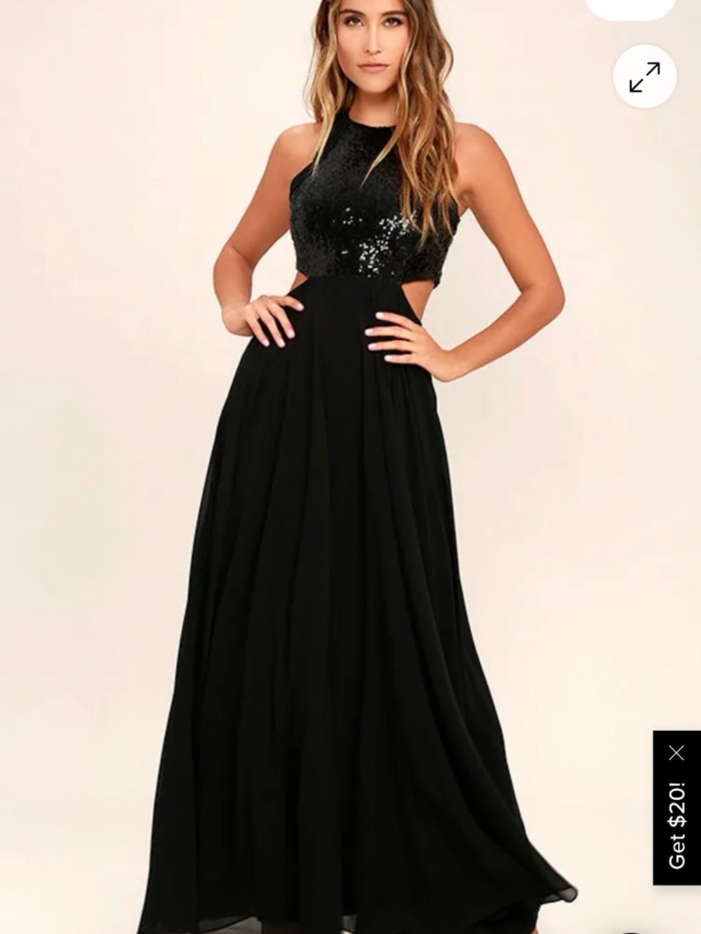 Lulu's Nothin' But Love Black Sequin Maxi Dress